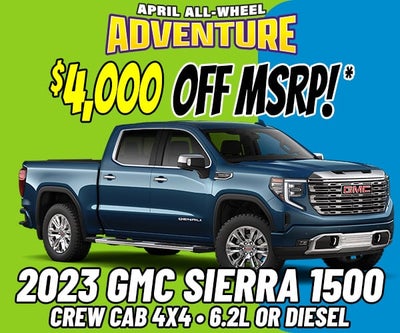 $4,000 Off MSRP on All New In-Stock 2023 GMC Sierra 1500 Crew Cab 4x4s!*